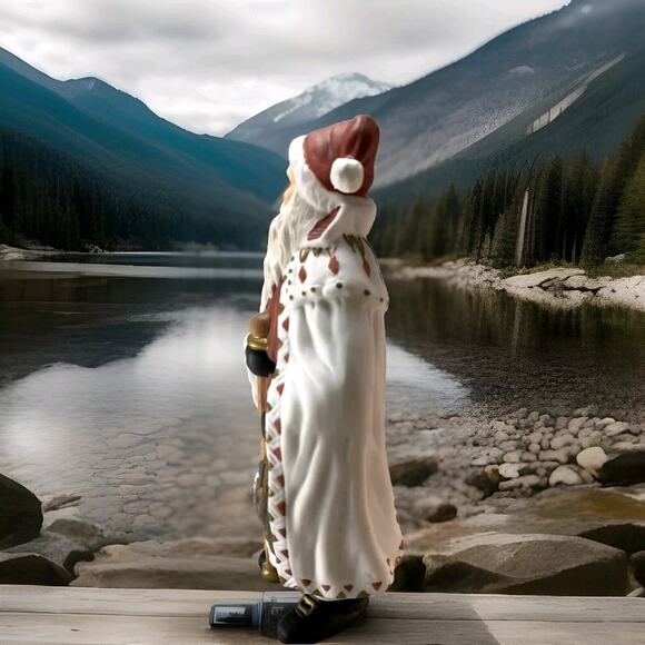 Traditions Porcelain Collectable Santa Claus Figure Handpainted Christmas Holida - Picture 2 of 6